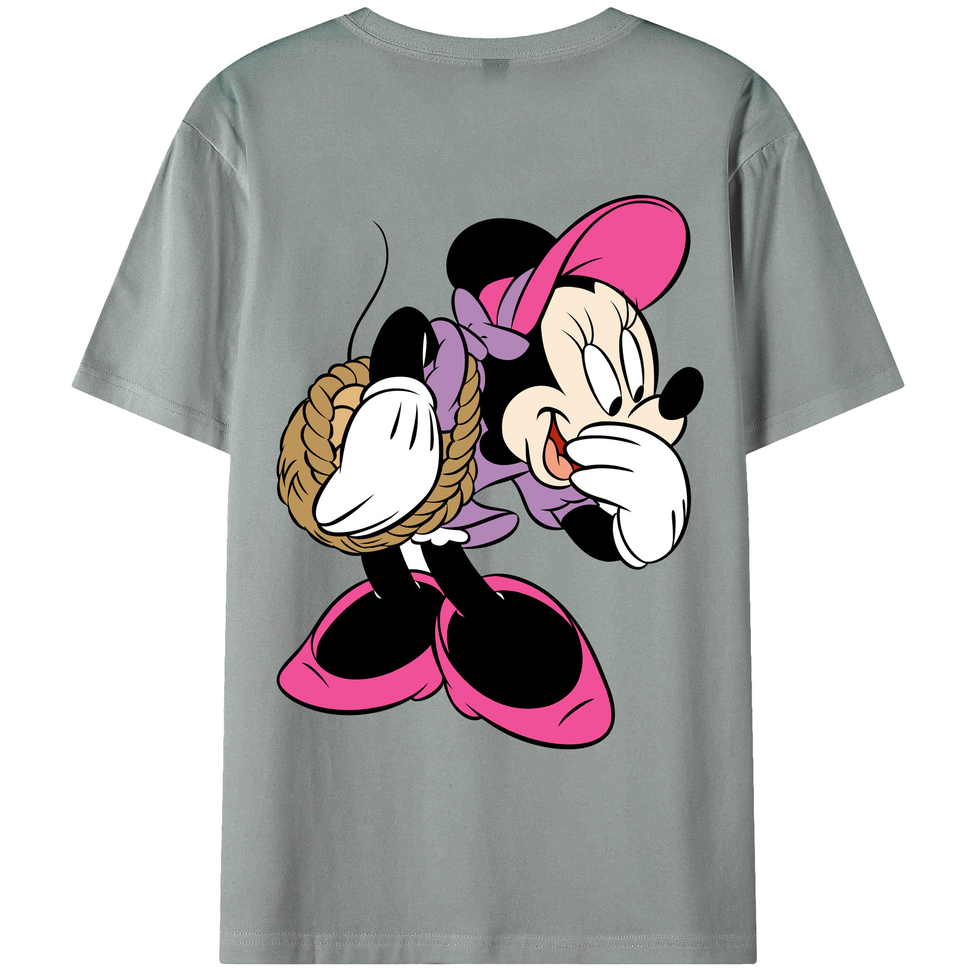 ミッキーマウス Mickey Mouse 綿100％ メンズ半袖Tシャツ（バックプリント） 通気性